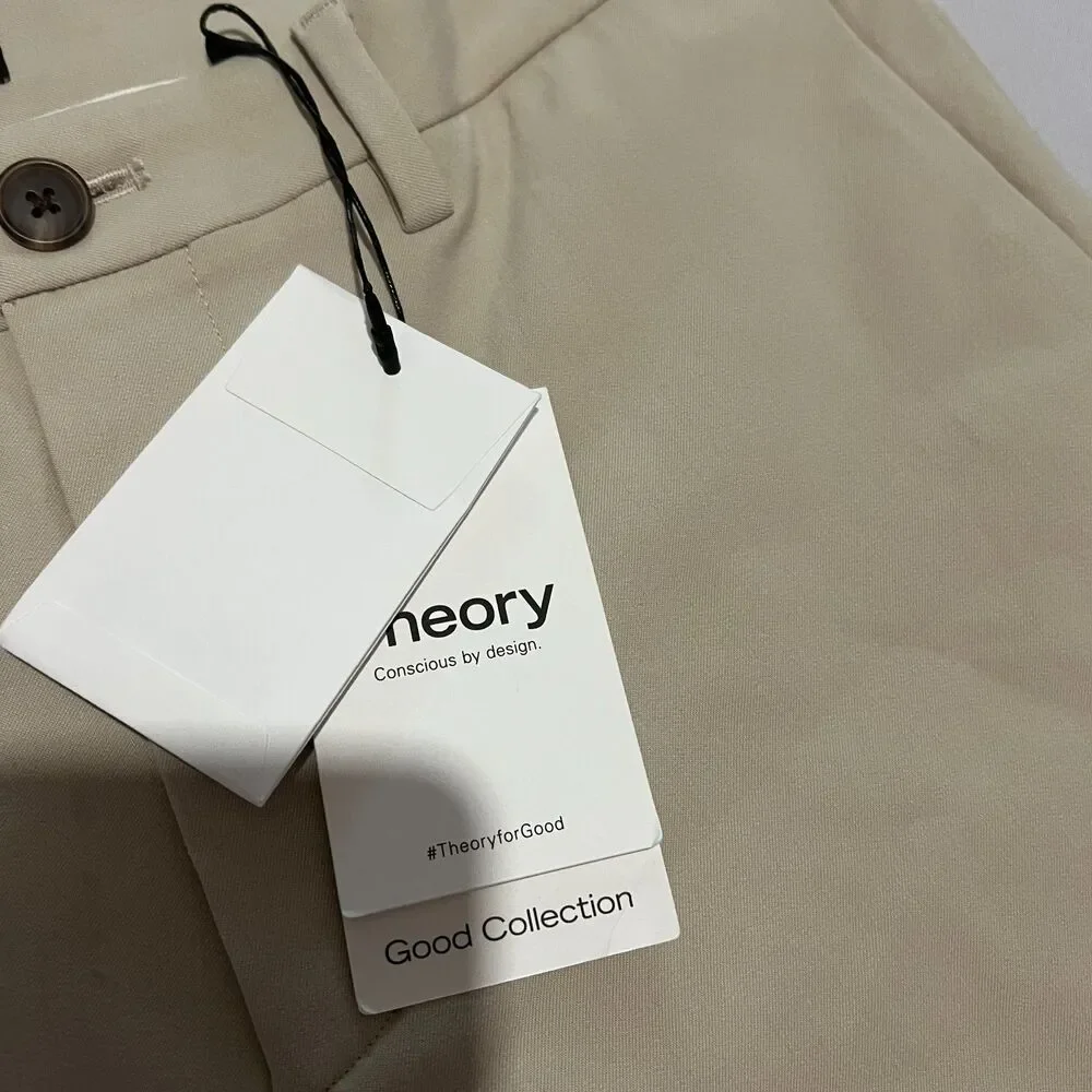 Theory Zaine Bistretch Chino Khaki Pants Size 30x32 New Sand NWT Flaws